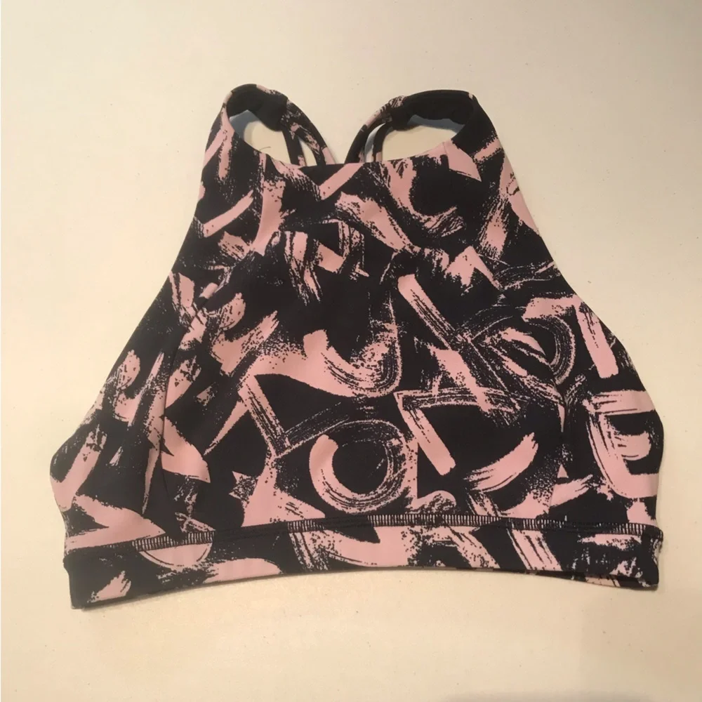 Lululemon Free To Be Serene High Neck Sports Bra Navy Blue Size 4 - Picture 4 of 6
